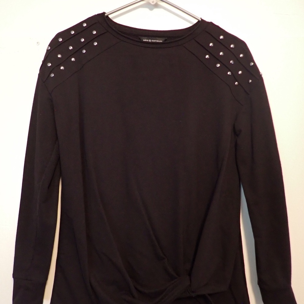Rock & Republic Black Studded Sweatshirt